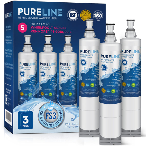 Pureline Replacement  for Whirlpool EDR5RXD1, Everydrop Filter 5, 4396508, Kenmore 46-9010 Refrigerator Water Filter